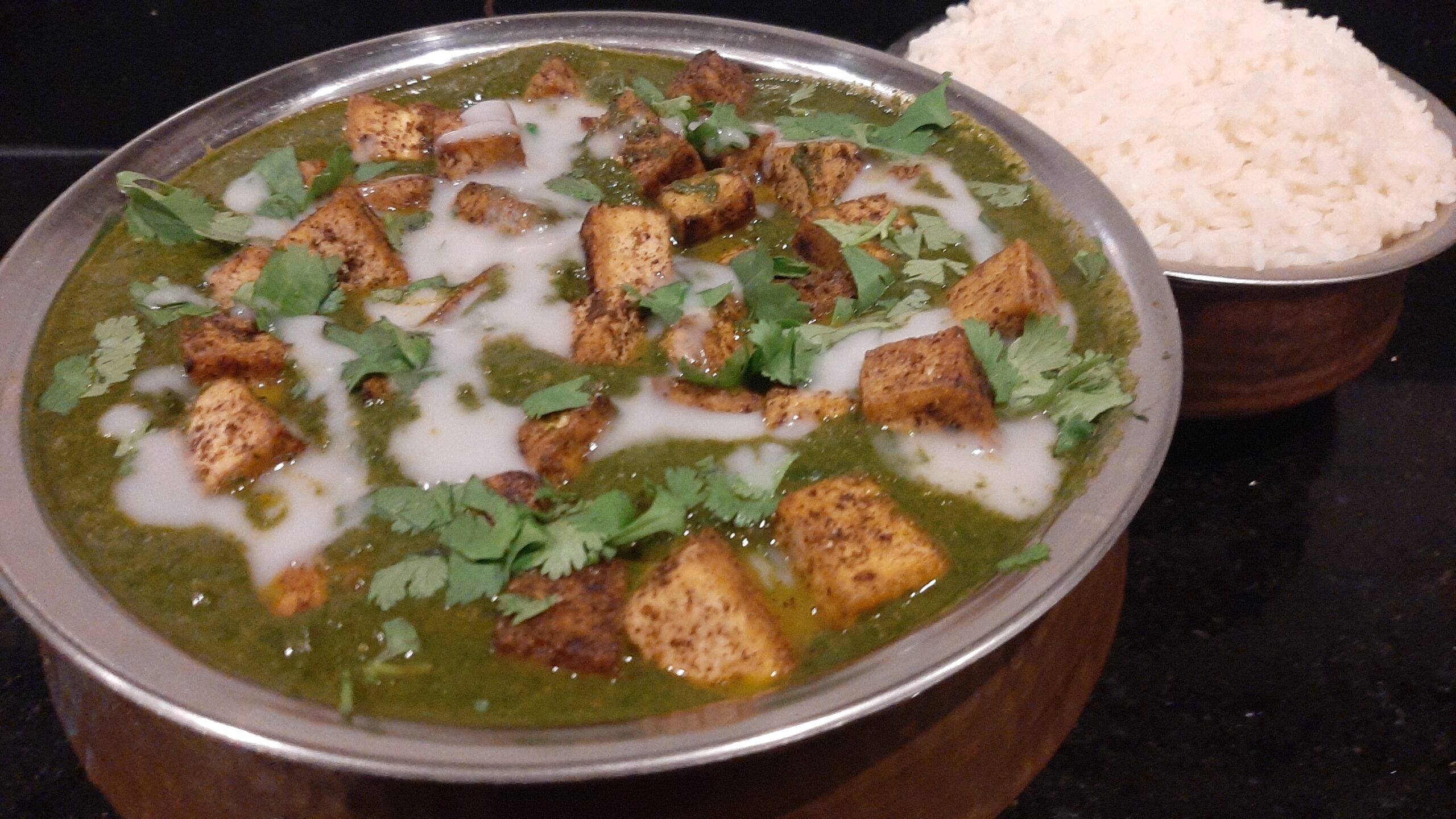 Palak Paneer Vegano (sin panner pero con tofu)